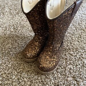 Girls' Glitter Boot - Brown Sparkle Kids Boots
